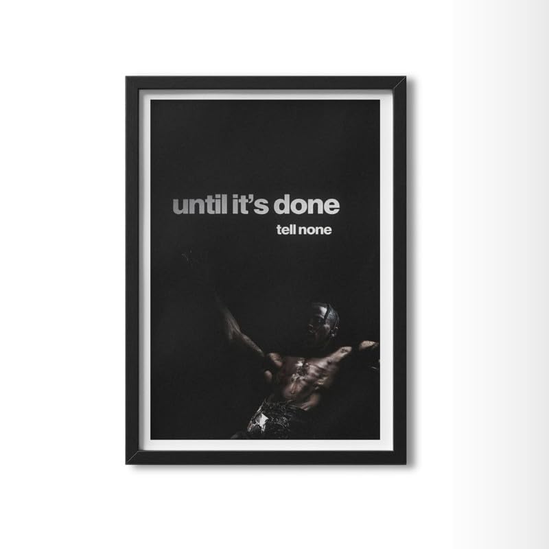 Image of Wall Framed Posters | 8x12 inch size | Motivational Quotes Posters |Motivational Photo Frame - inchUntil It's Done, Tell None inch - Inspirational Desk & Wall Decor for Office, Home, Study, and Gym