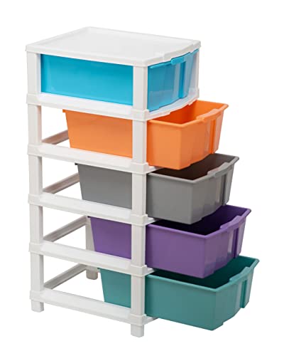 Image of Joyful Studio 5 Regular Size Plastic Modular Drawer System for Home, Office, Hospital, Parlor, School, Doctors, Home and Kids (Studio5 /Pastel, Beige)
