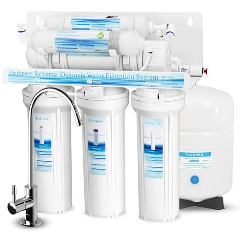 Geekpure 6-Stage Reverse Osmosis Drinking Water Filter System with Alkaline pH+ Filter-75 GPD Cover