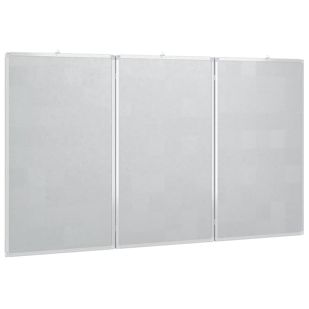 Magnetyczna tablica suchościeralna, składana, 150 x 80 x 1,7 cm, aluminiowa, tablica wystawowa, tablica prezentacyjna, tablica informacyjna do szkoły, biura, na konferencję, warsztat, mobilna