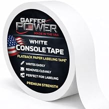 Gaffer Power Console Tape 1 x 20 Yards Write-On Labeling Tape for Audio Mixers, DJ Equipment, Lighting Boards & Stage Use Removable, Non-Reflective