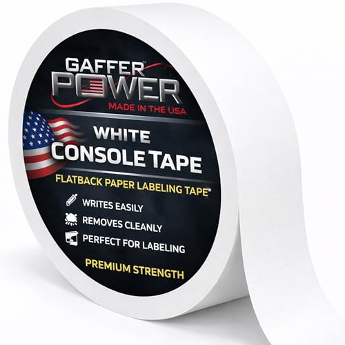 Gaffer Power Console Tape 1” x 20 Yards – Write-On Labeling Tape for Audio Mixers, DJ Equipment, Lighting Boards & Stage Use – Removable, Non-Reflective