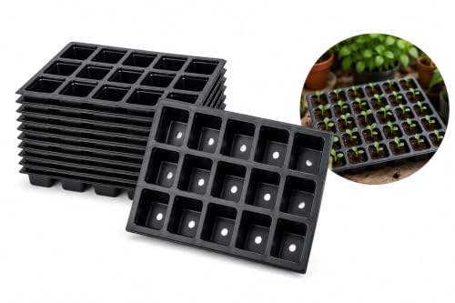 Image of Bio Blooms Seedling Tray for Plants, Reusable Germination Tray, Nursery Trays for Seedling, Sapling, Seed Starter & Growing Tray, 18 Cells Set of 10