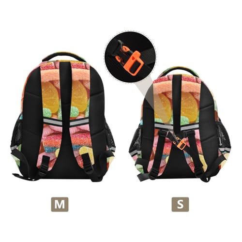Colorful Candies Pattern Backpack for Kids Elementary School Bag Boys Girls Bookbag Travel Backpack Daypack3