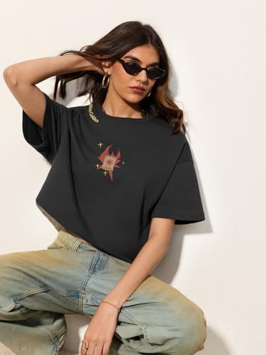 T-shirt manches courtes Disney Princess : style ample gris anthracite - 2