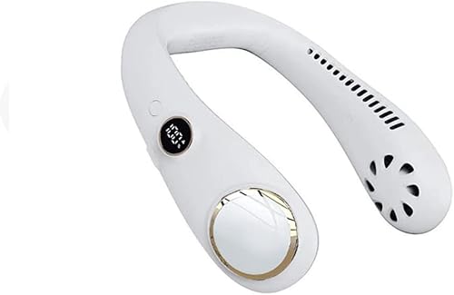 1 Unidades de ventiladores portátil mini colgante cuello ventilador pantalla digital ventilador de alimentación sin aspas banda para el cuello