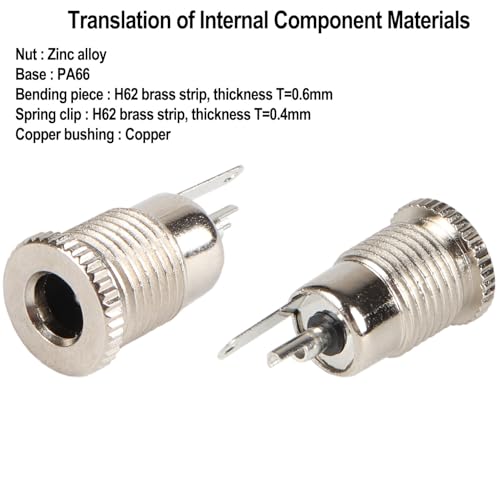 10PCS 5.5 * 2.1mm DC Power Jack hembra metálico miniatura 6
