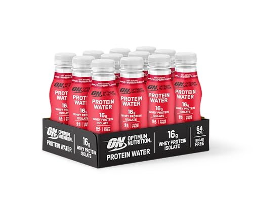 Optimum Nutrition Protein Water - 16 g of Protein per Serving to Support your Active Lifestyle for Pre- and Post-Workout Sugar-free Hydration Apple & Raspberry 350ml