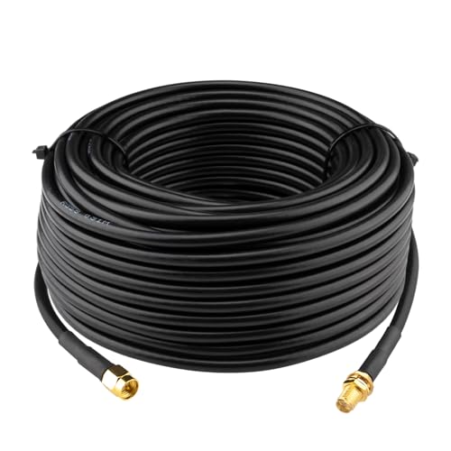 Boobrie Câble SMA Mâle Femelle 25M Câble RG58 50ohm Coaxial Extension SMA Mâle Femelle Faible Perte Rallonge Antenne pour Routeur WiFi 3G 4G LTE Antenne...