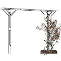 BUKLIYN Supersize Flattop Garden Arch for Wedding - 140.7" L x 106" H Garden Arch Arbor Trellis for Climbing Plants Outdoor - Galvanized Steel Pipe Coated with Plastic