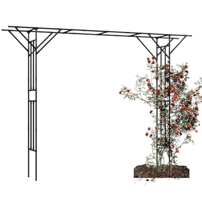 BUKLIYN Supersize Flattop Garden Arch for Wedding - 140.7" L x 106" H Garden Arch Arbor Trellis for Climbing Plants Outdoor - Galvanized Steel Pipe Coated with Plastic