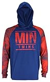 Zubaz MLB Men's Static Stripe Hooded Shirt, Minnesota Twins X-Large
