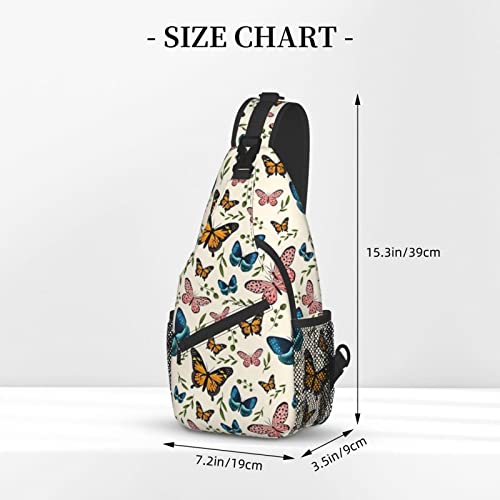 Cute Butterfly Sling Bag Crossbody Chest Daypack Casual Backpack Travel Hiking Shoulder Bags for Women Men3
