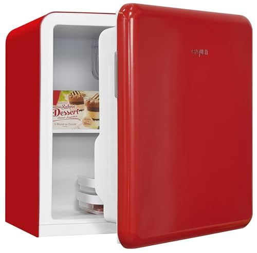 Exquisit Minifrigorífico CKB45-0-031F rojo | Nevera | 47 litros de capacidad neta | frigorífico de hotel | estilo retro