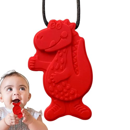 Collares para masticar sensoriales para niños - Joyas de silicona ṕara la dentición | Colgante de ayuda motora ďe 60 g, juego đe collar d́e masticación sensorial p̀ara autismo y TDAH, collar d̄e