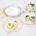 Rubtlamp 100 Pcs Gold Plastic Plates, 10 inch Clear Gold Dinner Plates, Hammer Pattern Design, Fancy Disposable Plate, Heavy Duty Party Plate Ideal for Party