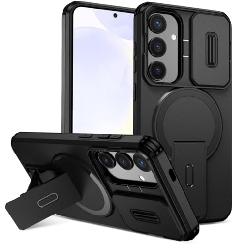 Image of ShieldTech MagStand Series Case for Samsung Galaxy S24 Plus 5G, Mobile Cover with Sliding Camera Shield, Mag-Safe, Kickstand, Shockproof for Samsung Galaxy S24 Plus 5G - Black