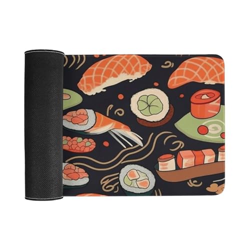 Mouse Pad grande Japanese Sushi Shrimp con base antideslizante miniatura 3