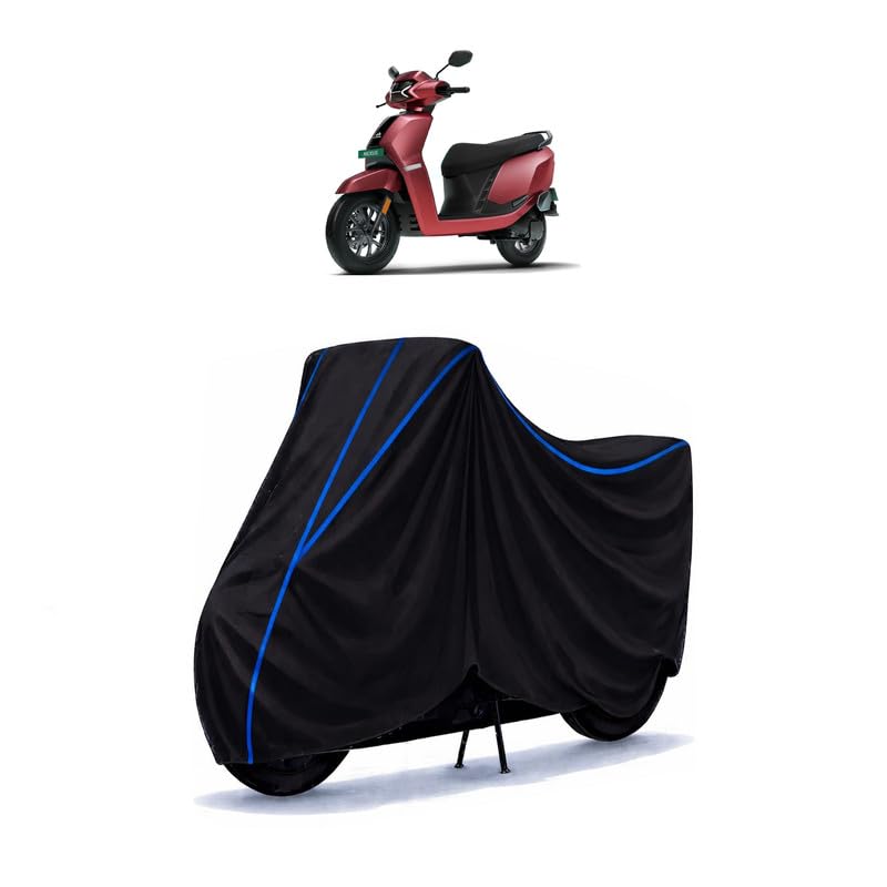 Image of Scooty Cover Water Resistant for Nexus ST | Universal Scooter & Bike Cover | Heavy Duty UV Dust, Rain & Scratch Protection | Elastic Fit All Weather Indoor Outdoor | Black with Blue Piping