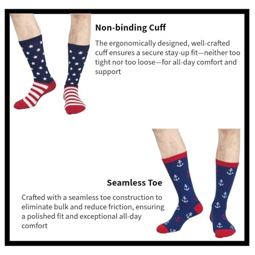 COUVER Mens Cotton Novelty Crew Dress Socks with Cute Animal Design, 10-13, 1 Pair3