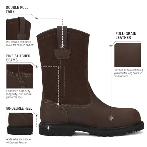 Image of HISEA NINGO Steel Toe Work Boots for Men, Waterproof Wellington Boots