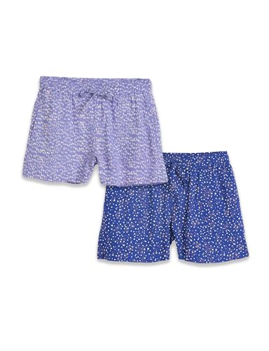 Image of Amazon Brand - Symbol Girls Flared Fit Printed Rayon Shorts | Elasticated Waistband | Age 2-14 Years