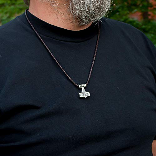 Viking Thors Hammer Mjolnir Necklace - 925 Sterling Silver - Celtic Pendant Nordic Amulet Odins Norse Mythology Jewelry for Men Women - Handmade - Medium Size3