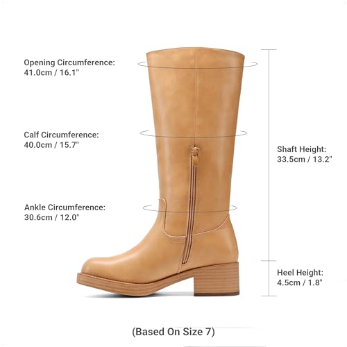 Image of DREAM PAIRS Women's Square Toe Platform Chunky Block Heel Knee High Riding Boots