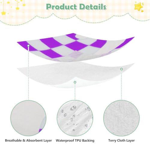 Drap-housse imperméable mousseline violet pour protéger le matelas de bébé - 6