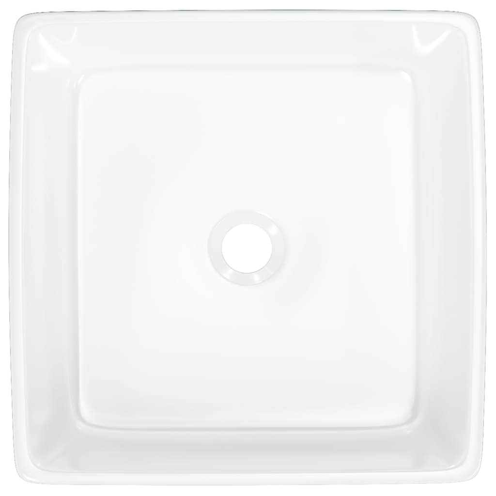 ShGaxin Lavabo Cuadrado de cerámica Blanco 37x37x13 cm, Fregadero, Lavabo Baño, Lavamanos Baño, Lavatorio Casa De Banho, Mueble Lavabo sobre Encimera