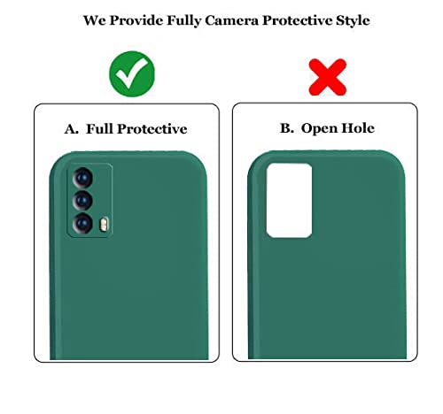 Image of A rtistque Liquid TPU Silicone Matte Shockproof Flexible with Camera Protection Soft Back Cover Case for Vivo iQOO Z5 5G - Green