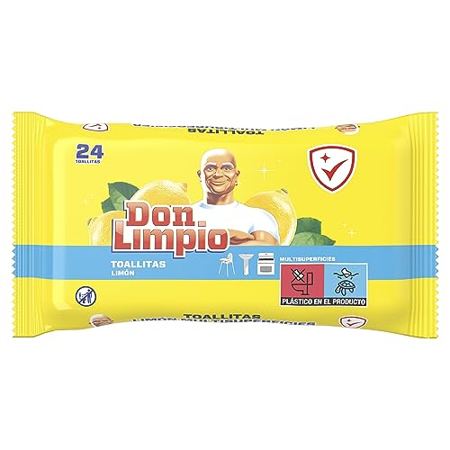 Don Limpio Toallitas de Limpieza Hogar Multiusos 8 x 24 Unidades, Elimina Manchas y Suciedad en Multisuperficies, Fragancia de Limon