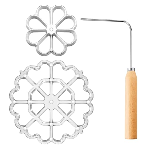 XUJIAN Molde Achappam para Bunuelos con Asa, Molde para Galletas con Forma, Molde para Bunuelos, Juego de Moldes para Gofres Fundidos para Hornear en la Cocina
