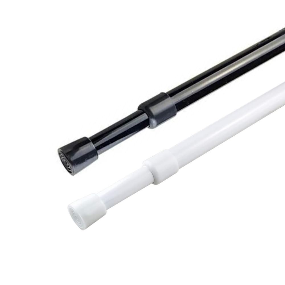 2 Pack Spring Tension Curtain Rod Adjustable 28-43 Inches，5/8" Diameter, White