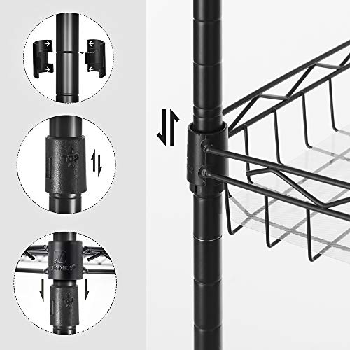 SONGMICS Keukenplank, metalen plank, staande plank, badkamerplank met 4 haken, PP panelen, verstelbare planken… - Image 6