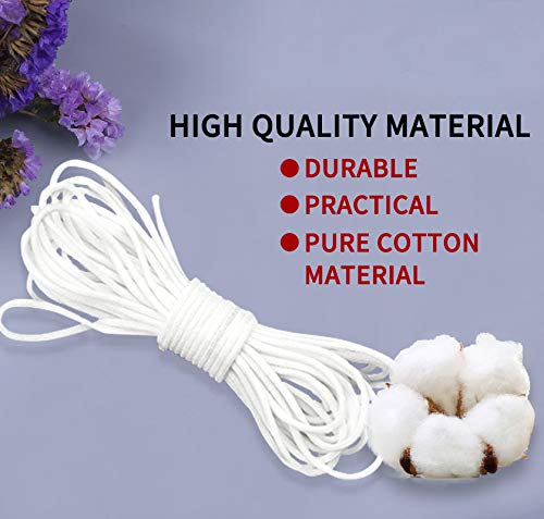 image for Yoophane 22 Yards Braided Elastic Bands for Sewing, 1/8 Inch White Ela