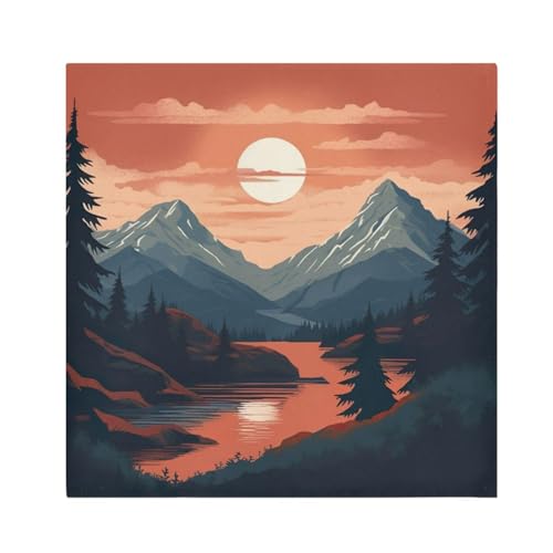 Servilletas de tela cuadradas Sunset Mountain pack 6 miniatura 1