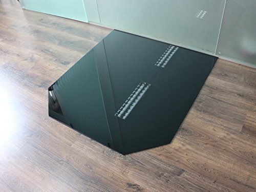 Funkenschutzplatte Sechseck 120x130cm Schwarz Glasplatte mit Dichtung