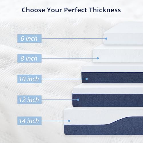 Image of EGOHOME 14 Inch Twin Mattress, Gel Memory Foam with Charcoal, Fiberglass Free, CertiPUR-US Certified, Temperature-Regulating, Machine Washable Cover, 75 inch x 38 inch x 14 inch, Medium