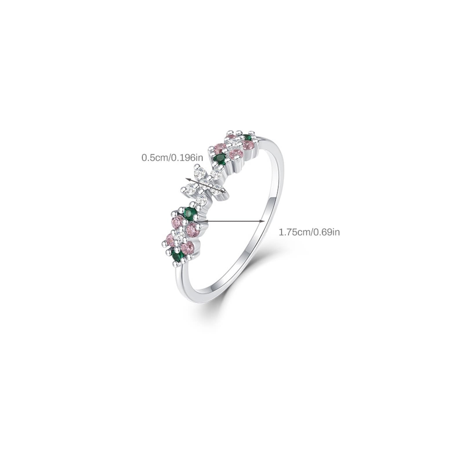 Anillos de boda para mujer, anillo de compromiso de oro blanco de 9/14/18 quilates con piedra preciosa redonda