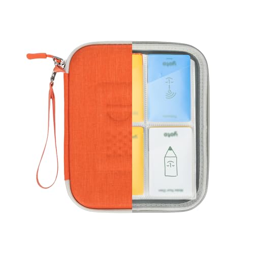PROfezzion Card Holder for Yoto Cards, 88 Pockets Yoto Player Card Case with Zipper & Carry Strap, Yoto Mini Card Binder with Sleeves for Travel - Orange