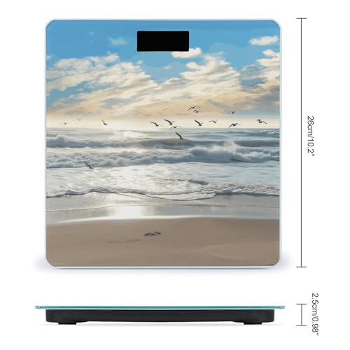 Báscula digital de baño con pantalla LED y vidrio templado miniatura 2