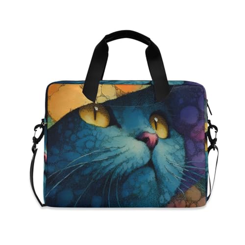 Maletín con Estampado de Gato Surreal para Laptop 13-16" miniatura 1