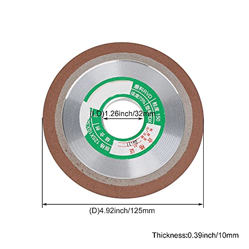 Grit 150 Grinder 125mm Dia schleifscheibe zum Schleifen von Hartmetallstahl Silber