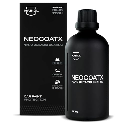 Nasiol Neocoatx Nano Ceramic Coating for Cars 100 ml, Auto Detailing Kit Body Armour, Scratch Resistance Up to 1 Year Paint Protection for Vehicle and Motorcycles.