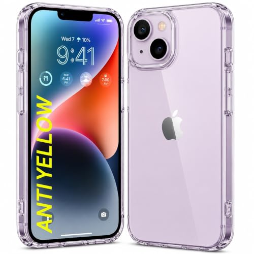 Image of DIZORO Crystal Clear Compatible with iPhone 14 Case with Anti-Yellow Anti-Scratch Shockproof Transparent Cover