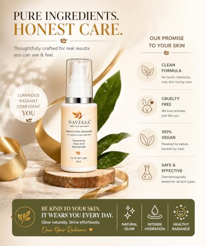 Image of Radiance Dew Moisturizer with Kojic Acid & Niacinamide for Glowing Skin | Brightening And Lightweight Hydrating Face Moisturizer for Men & Women | For All Skin Types | 50 ml