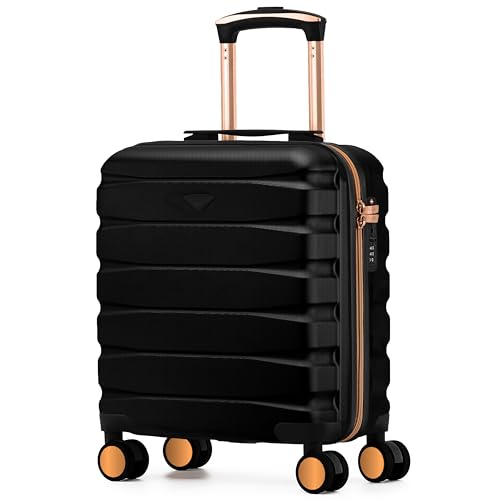 Flight Knight Lightweight Travel Suitcase 45x36x20cm | Hard Shell Carry On Luggage with Aluminum Telescopic Handle, 8 Spinner Wheels & TSA Lock | Approved for EasyJet & Wizz Air