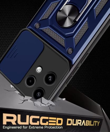 Image of WOW IMAGINE Tough Armor Bumper Mobile Back Case for Nothing Phone 3A Lite | Sliding Camera Cover | Shock Proof 360 Protection | Hybrid PC + TPU | Ring Holder with Kickstand - Blue