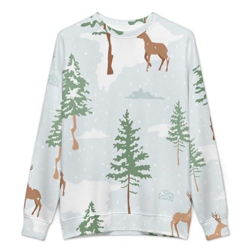 MoBlinko Mens Sweater Watercolor Forest Trees Sweaters for Men Crew Neck Sweater for Men Lightweight Pullover2
